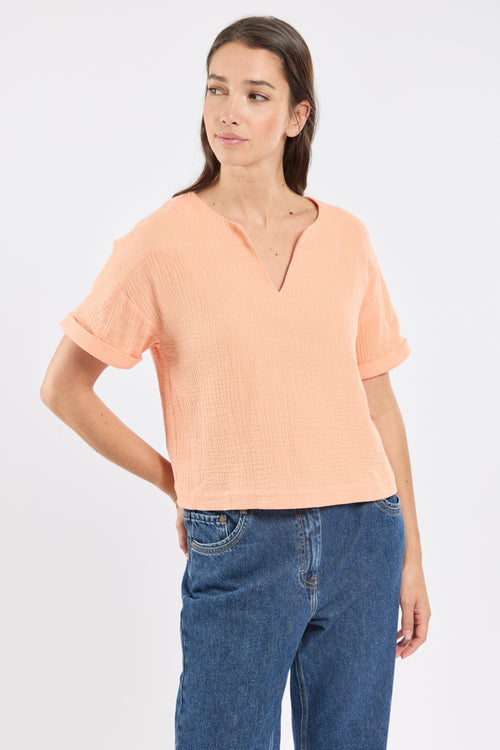 Tunique col V - coton biologique - Bermudes - 1