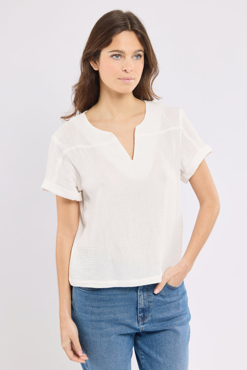 Tunique col V - coton biologique - Bermudes - 1