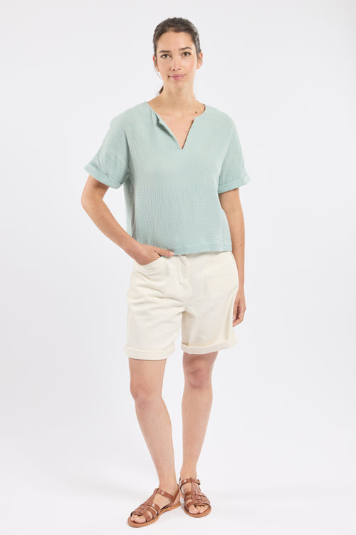 Tunique col V - coton biologique - Bermudes - 3