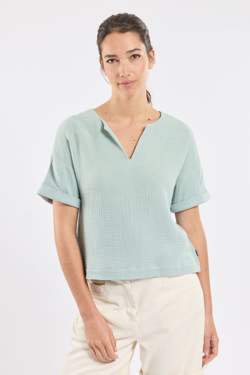 Tunique col V - coton biologique - Bermudes - 1