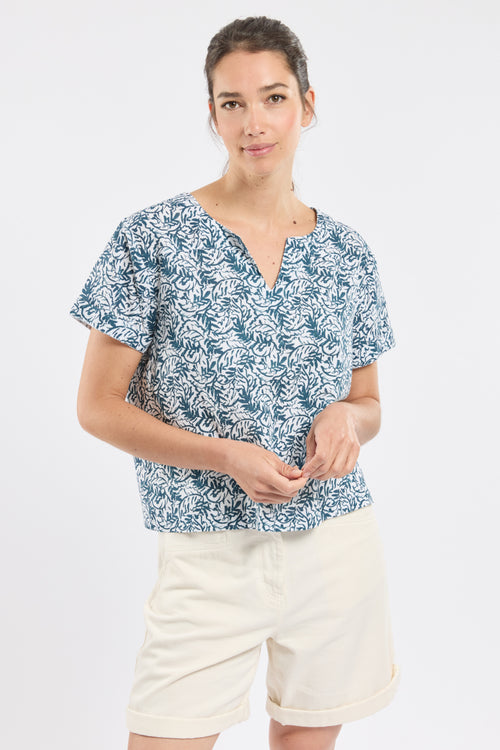 Tunique fleurie CELIANE - coton - Bermudes - 1