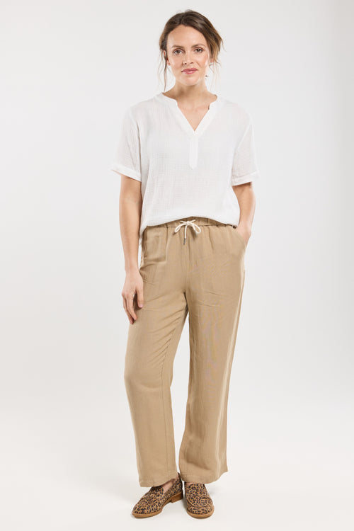 Pantalon coupe large - lin - Bermudes - 1