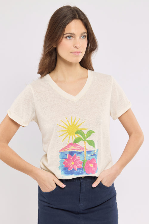 T-shirt sérigraphié CAUVAN - Bermudes - 1