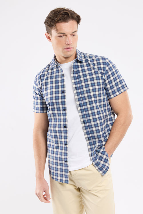 Chemise à carreaux ENISCO - coton et lin - Bermudes - 1