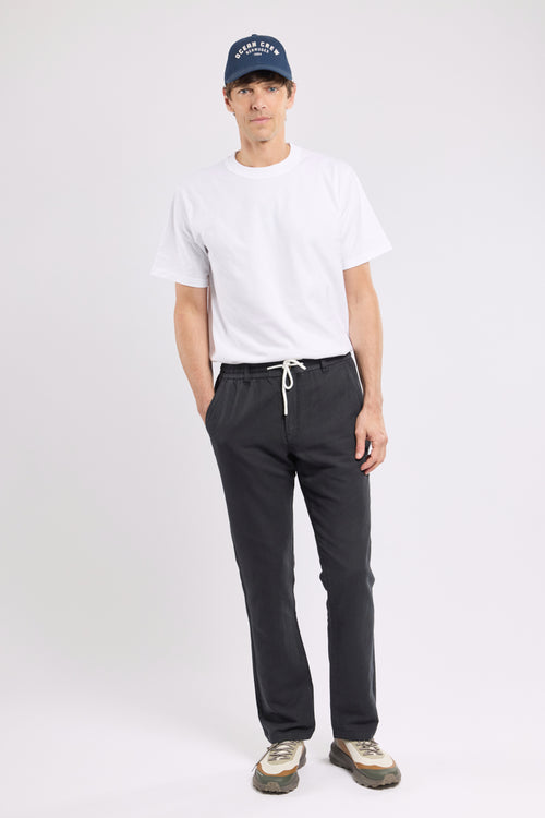 Pantalon taille élastique DOMINO - lin et coton - Bermudes - 1