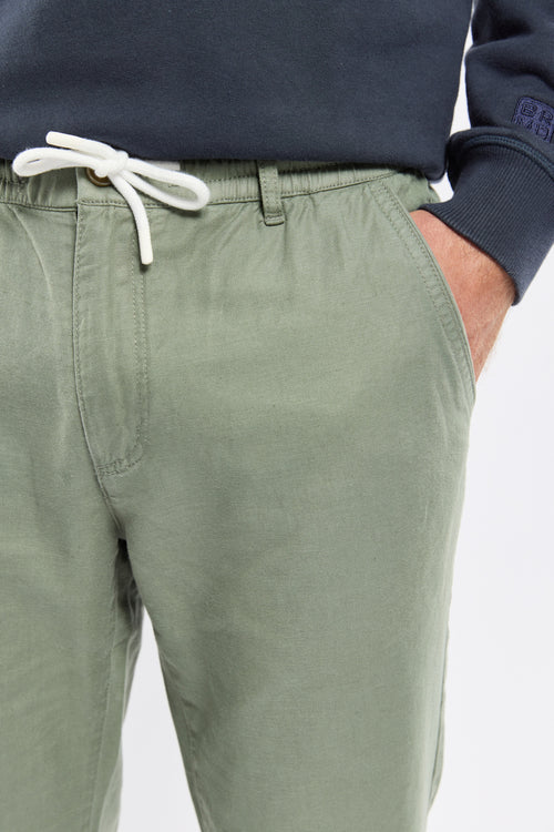 Pantalon taille élastique DOMINO - lin et coton - Bermudes - 2