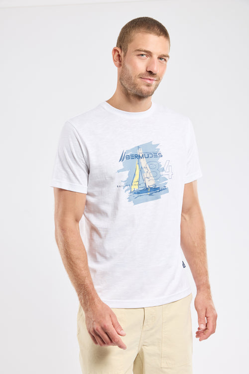 T-shirt sérigraphié VEHOURA - coton léger - Bermudes - 1